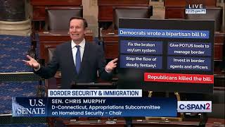 Murphy Leads Senate Democrats in Calling for Passage of Bipartisan Border Security Bill [upl. by Yllor]