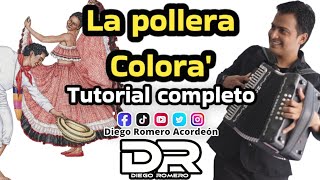 La pollera colora Tutorial de acordeón Diego Romero Acordeón [upl. by Aihselat718]