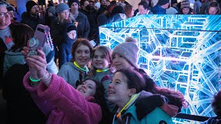 Tesseract by Nicky Alice Portland Winter Light Festival 2024 Infinity Mirror Art Installation PDXWLF [upl. by Asiuol979]