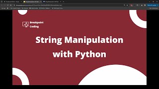 String Manipulation with Python [upl. by Steward847]