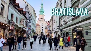 Bratislava Slovakia đź‡¸đź‡° Walking Tour 4K 60fps January 20 2024 [upl. by Hajin]