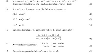 Grade 11 amp 12 Solving Trig Equations  Trigonometry  Part 1  Prelim Preparation  Mlungisi Nkosi [upl. by Alvord]