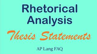 Rhetorical Analysis Thesis Statement Examples  AP Lang Q2 Tips  Coach Hall Writes [upl. by Beret]