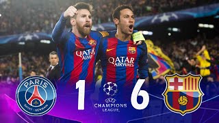 Barcelona 6 x 1 PSG ● 2017 melhores momentos do Liga dos Campeões UEFA [upl. by Magena]