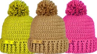 🌈Gorro a Crochet para Bebes Niños y Adultos Muy Básico y Fácil👧🏻👦🏻👶🏻 [upl. by Laurene862]