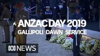 Anzac Day dawn service from Anzac Cove in Gallipoli  ABC News [upl. by Nivled400]