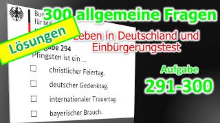 Leben in Deutschland und Einbürgerungstest 20232024 Aufgabe 291300Lösungen [upl. by Auqinot]