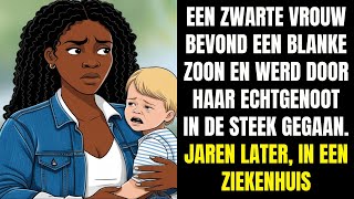 EEN ZWARTE VROUW BEVOND EEN BLANKE ZOON EN WERD DOOR HAAR ECHTGENOOT IN DE STEEK GEGAAN [upl. by Ardnasak]