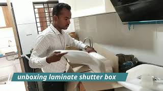 Laminate Shutter amp Cabinets Unboxing Video Laminateshuttermodularkitchenmodularkitchenindia [upl. by Riatsala]