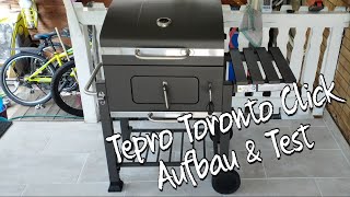 tepro Holzkohlegrill Grillwagen Toronto Click Grillfläche ca 56 x 415 cm AnthrazitEdelstahl [upl. by Wichman]