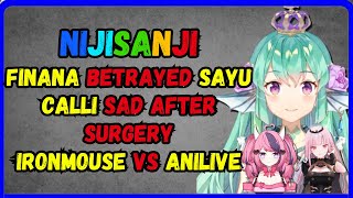 Finana betrayed Sayu Calli sad after surgery Ironmouse vs Anilive [upl. by Atsirk]