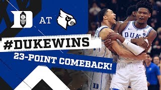 Duke Basketball Historic Comeback at Louisville 21219 [upl. by Acilgna]