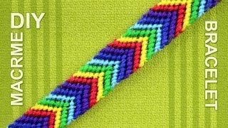 How to make a Chevron Arrows Rainbow Friendship bracelet [upl. by Ahsilahk100]