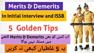 How to write merits and demerits in initial interview and ISSB  SDT ISSB [upl. by Coopersmith]