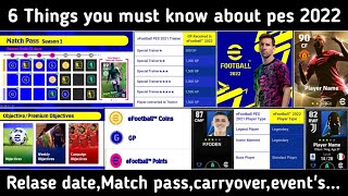 6 important things you must know about pes 2022 relase datematchpass carryover [upl. by Artap]