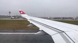 Swiss Bombardier CSeries CS100 takeoff at Hamburg Airport EDDH [upl. by Retha]