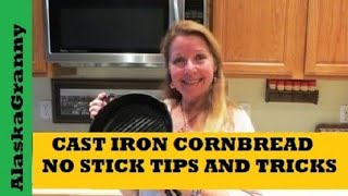 How to Bake Cast Iron Cornbread  No Stick Tips Cast Iron Easy Clean Up Parchment Paper [upl. by Pedroza671]