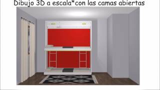 Habitaciones Juveniles para familias numerosas con literas plegables horizontales [upl. by Anailuy746]