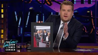 Hillary Clinton Bailed James Corden Out for the GRAMMYs [upl. by Linnell]