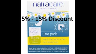 Discount  Natracare Ultra Pads Organic Natural Cotton Cover Regular Normal 14 Pads Review [upl. by Hermon]