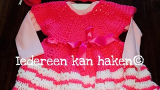 ❤ ❤ iedereenkanhaken Baby jurkje Crochet Baby dress DIY leren haken Nederlands [upl. by Baird]