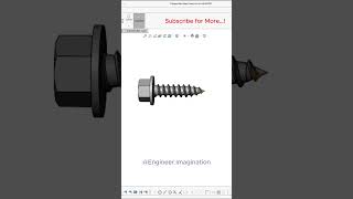 Flanged Hex Head Screw for Wood EngineerImagination shorts foryou solidworks model 3d [upl. by Lorrimor]