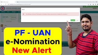 PF UAN eNomination New Update  Dear Member your last eNomination is incomplete please proceed [upl. by Allecram]