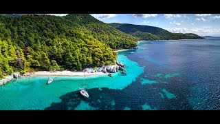 Skopelos Mamma Mia  Alonissos  Skiathos  4K drone  Greece travel [upl. by Hteboj78]