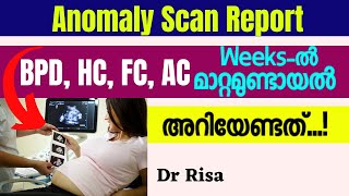 Anomaly Scan Report MalayalamHealthy PregnancyFL AC BPD HC in scan report [upl. by March442]