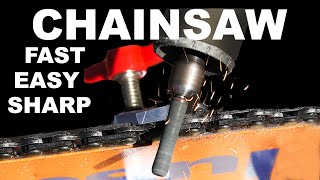 CHAINSAW SHARPENING STUPID EASY No sweating VTOMAN 1000 POWER [upl. by Gnahc]