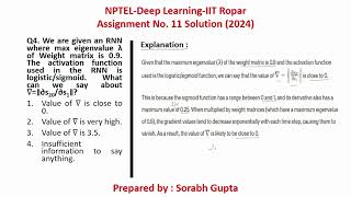 NPTELDeep Learning IIT Ropar Assignment 11 Solution 2024 [upl. by Assilim]