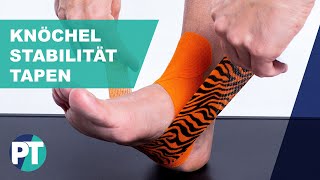 Tape Anleitung » Sich selbst tapen um dem Knöchel extra Stabilität zu verleihen » PhysioTape [upl. by Nobie]