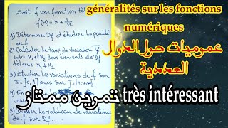 les fonctions numériques  ensemble de définition étude de parité taux de variationstableau [upl. by Nuj]