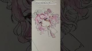 draw anime girl with color penball drawing animearttutorial [upl. by Martel997]