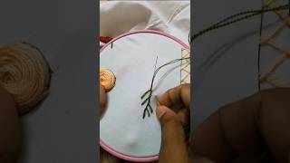 Borderline Stitch Hand Embroidery Tutorial  Easy Embroidery Technique embroidery shorts border [upl. by Orvil]