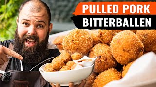 Bizar lekker 🤤 Bitterballen van Pulled Pork  BBQ Recept [upl. by Bret350]