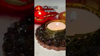 Epoxy resin tealight candle holder with fire pit crystal shorts diy resin epoxy [upl. by Sokairyk]