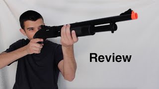 Review CYMA ZM61 Spring Pistol Grip Airsoft Shotgun [upl. by Zakarias]