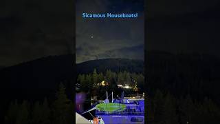 Sicamous BC Houseboat at night houseboat lake boatlife [upl. by Gavrilla]