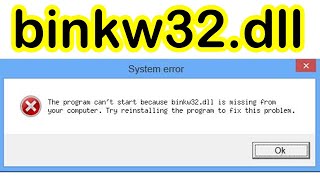 binkw32dll missing FIX  Windows 10 [upl. by Latihs]