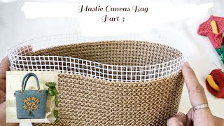 Tutorial Cara Membuat List Bagian Atas Rajut Jaring Easy plastic Canvas Crochet Bag [upl. by Nosral]