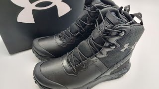 Under Armour Micro G® Valsetz 8quot Leather Waterproof Zip Tactical Boots BlackJet Gray [upl. by Ayle188]