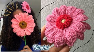 🌼 Flor Gerbera Crochet  Margarita Africana  Flores Tejidas 💐 [upl. by Raouf337]