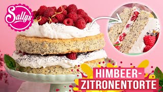 HimbeerZitronentorte sommerlicher naked cake  Sallys Welt [upl. by Aiekahs]