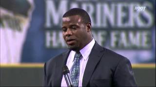 Ken Griffey Jr MARINERS HALL OF FAME SPEECH Jay Buhner flips him off gives him the middle finger [upl. by Miharba863]