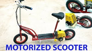 Build a Motorized Scooter at home  Using 4stroke Engine  Tutorial [upl. by Helsell855]