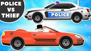 Police Car Chase Videos for Children  Kids Cartoon Songs amp Rhymes [upl. by Caitrin]