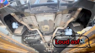 New Exhaust on Kia Stinger GT  muffler  resonator delete  hollowed secondary cats [upl. by Anilatac132]