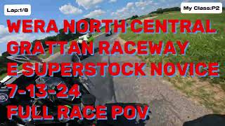 WERA  GRATTAN RacewayE Superstock NoviceNinja 300 Race Winner POV7132024 [upl. by Ahsiner488]