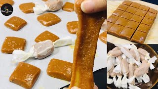 Caramel Toffee Recipe  Only 3 Ingredients Easy And Delicious Caramel Candy At home  Sugar Candy [upl. by Spalding]